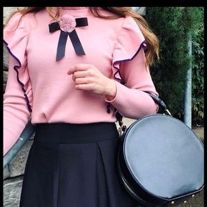 Hat Box Satchel/Crossbody (Black)